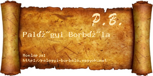 Palágyi Borbála névjegykártya